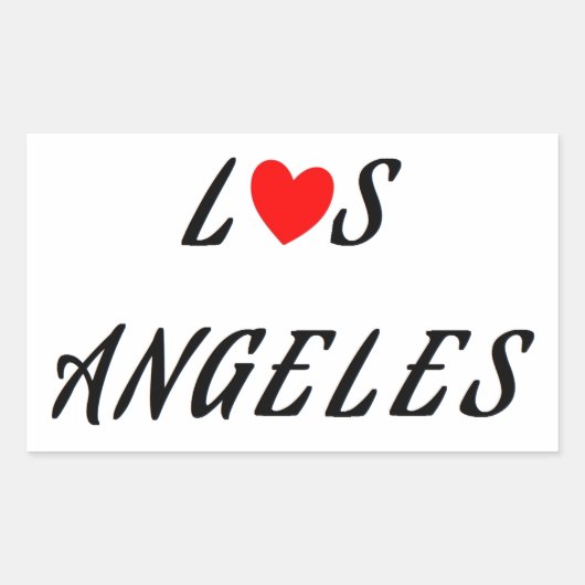 Los Angeles coeur rouge 長方形シール (正面)