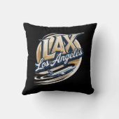 Los Angeles LAX Airport Code Throw Pillow クッション (裏面)