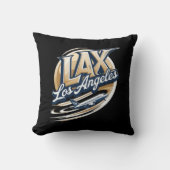 Los Angeles LAX Airport Code Throw Pillow クッション (正面)