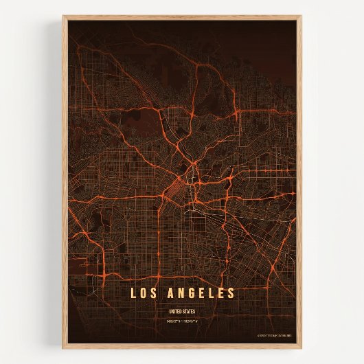 Los Angeles Map LA Print Wall art Poster Gift  ポスター