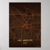 Los Angeles Map LA Print Wall art Poster Gift  ポスター (正面)