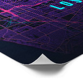 Los Angeles Neon Map LA Print Wall art Poster Gift ポスター (角)