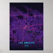Los Angeles Neon Map LA Print Wall art Poster Gift ポスター (正面)
