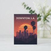 Los Angeles Palm Tree Sunset ポストカード (スタンド正面)