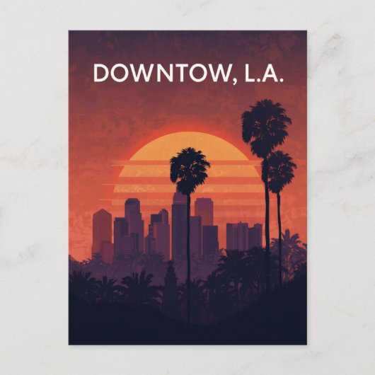 Los Angeles Palm Tree Sunset ポストカード (正面)