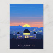 Los Angeles Palm Tree Sunset Graphic ポストカード (正面)