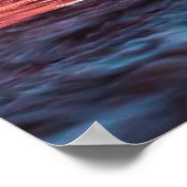 Los Angeles Pink & Blue Sunset Santa Monica Pier ポスター (角)