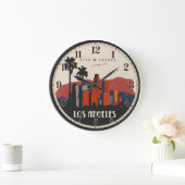 Los Angeles Skyline Art Deco ラージ壁時計 (ホーム)