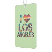 Los Angeles Skyline Sunset & Hollywood Typography カーエアーフレッシュナー (左)