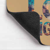 Los Angeles Skyline Sunset & Hollywood Typography  マウスパッド (コーナー)