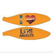 Los Angeles Skyline Sunset & Hollywood Typography ミニバスケットボール (パネル)