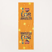 Los Angeles Skyline Sunset & Hollywood Typography ヨガマット (正面)