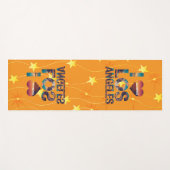 Los Angeles Skyline Sunset & Hollywood Typography ヨガマット (正面(横))