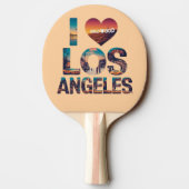 Los Angeles Skyline Sunset & Hollywood Typography  卓球ラケット (裏面)