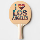 Los Angeles Skyline Sunset & Hollywood Typography  卓球ラケット (正面)