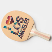 Los Angeles Skyline Sunset & Hollywood Typography  卓球ラケット (横)