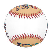 Los Angeles Skyline Sunset & Hollywood Typography  野球ボール (裏面)