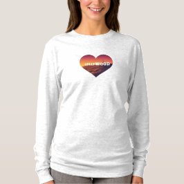 Los Angeles Skyline Sunset & Hollywood Typography  Tシャツ