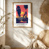 Los Angeles Sunset Skyline Poster ポスター
