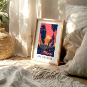Los Angeles Sunset Skyline Poster ポスター