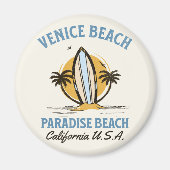 Los Angeles Venice Beach – Coastal Travel Art マグネット (正面)