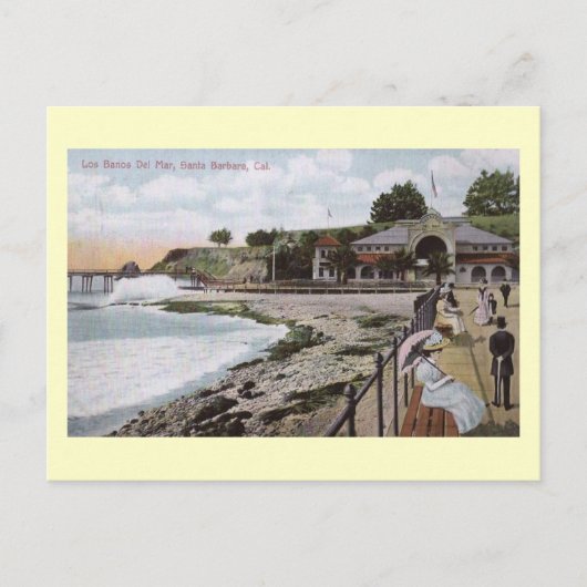 Los Banos del Mar, Santa Barbara, California Vinta ポストカード (正面)