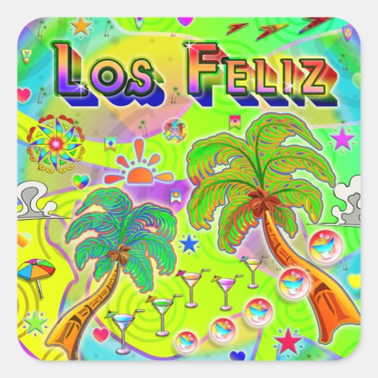 Los Feliz Mind Focusステッカー スクエアシール (正面)