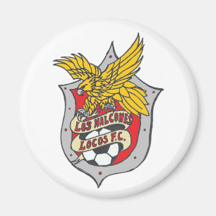 Los Halconesの気違いFC -円形冷蔵庫用マグネット マグネット