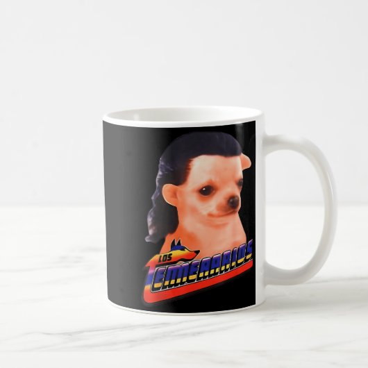 Los Temerarios Funny Dog Chihuahua コーヒーマグカップ (右)