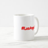 「#LosAngeles」かわいいデザイン。買今 コーヒーマグカップ (正面右)
