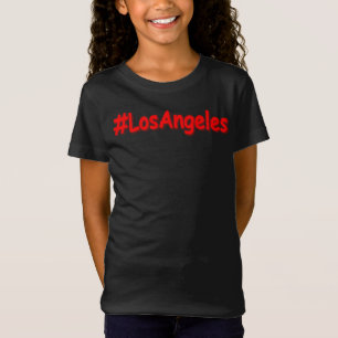 「#LosAngeles」かわいいデザイン。買今 Tシャツ