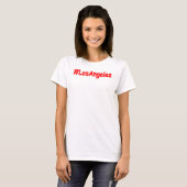 「#LosAngeles」かわいいデザイン。買今 Tシャツ (正面フル)