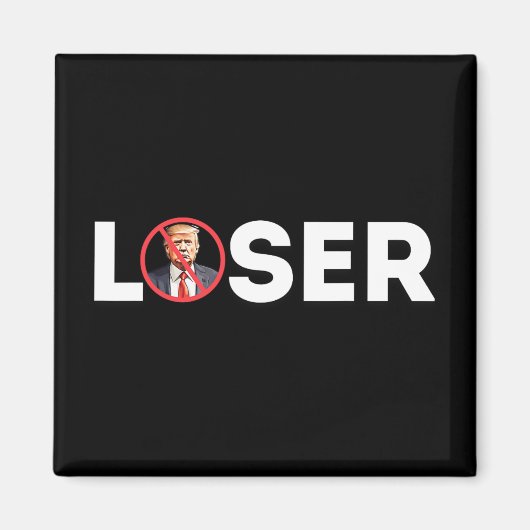 Loser Funny Anti-trump 2024 Loser Not Again Kamala マグネット (正面)