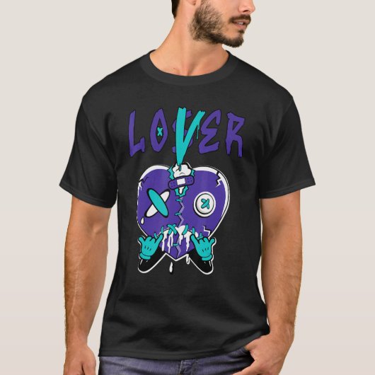 Loser  Heart Dripping Black Grape 1s Matching Tシャツ (正面)