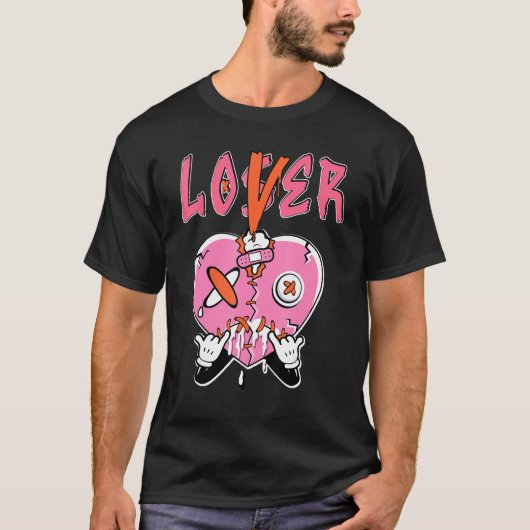 Loser  Heart Dripping GS Pinksicle 5s Matching Tシャツ (正面)