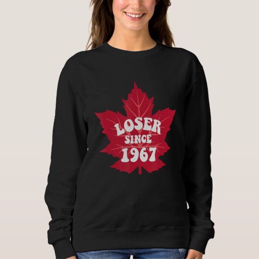 Loser Since 1967 Maple Tree Leaves Funny スウェットシャツ (正面)