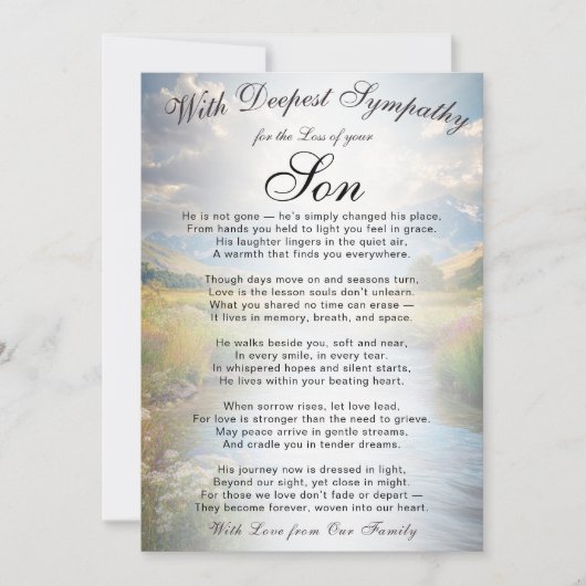 Losing a Son Memorial  カード (正面)