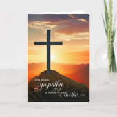 Loss of a Brother Christian Sympathy Sunset Cross カード (正面)