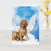 Loss of a Dog Bloodhound Angel Pet Sympathy カード (黄色い花)