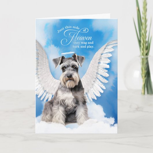 Loss of a Dog Schnauzer Angel Pet Sympathy カード (正面)