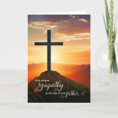Loss of a Father Sympathy Sunset Cross Mountains カード (正面)