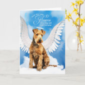 Loss of a Lakeland Terrier Dog Pet Sympathy カード (黄色い花)
