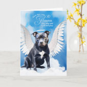 Loss of an Blue Nose Pitbull Dog Pet Sympathy カード (黄色い花)
