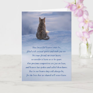Loss of Cat Memorial with Poem Candle カード