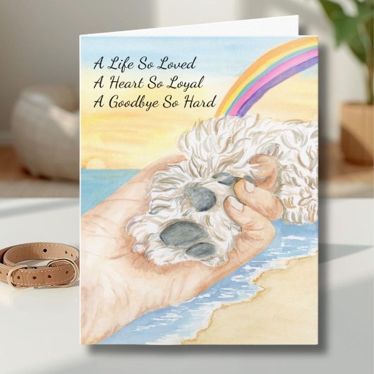 Loss of Dog Paw being Held By Hand With Rainbow  カード