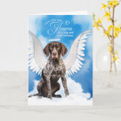 Loss of German Shorthair Pointer Dog Pet Sympathy カード (黄色い花)