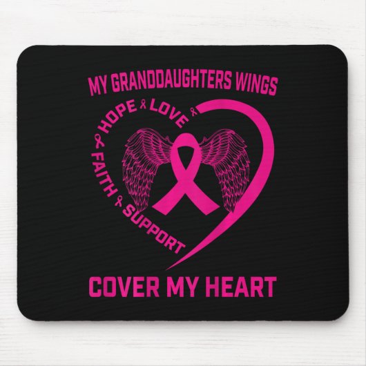 Loss Of Granddaughter Breast Cancer Heart Wings Ck マウスパッド (正面)