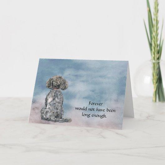 Loss of Gray Black Poodle Condolence Sympathy Card シーズンカード (正面)
