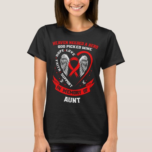 Loss Of Loved One Aunt Heart Disease Awareness Pro Tシャツ (正面)