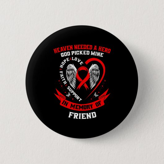 Loss Of Loved One Friend Heart Disease Awareness P 缶バッジ (正面)